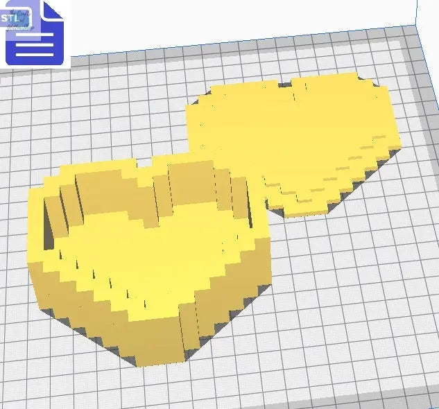 Pixel Heart Bath Bomb Mold STL File - for 3D printing - FILE ONLY - Bit Heart Trinket Dish - Shower Steamer Mould - Bath Bomb Press - Tray