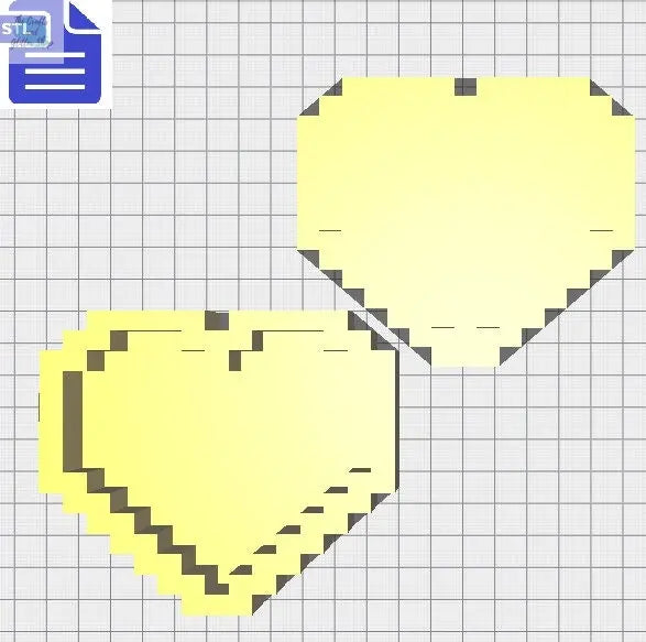 Pixel Heart Bath Bomb Mold STL File - for 3D printing - FILE ONLY - Bit Heart Trinket Dish - Shower Steamer Mould - Bath Bomb Press - Tray
