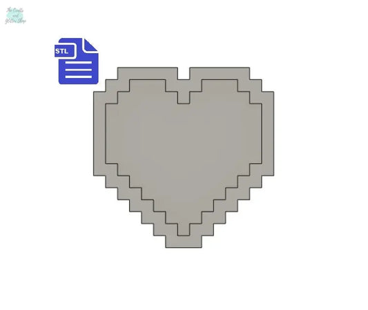 Pixel Heart Shaker STL File - for 3D printing - FILE ONLY - The Crafts and Glitter Shop