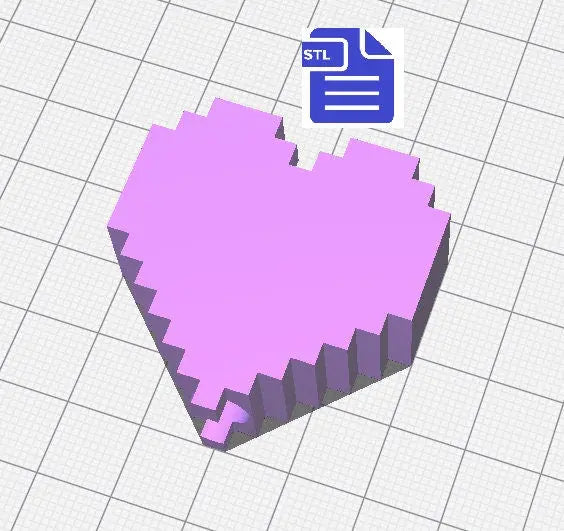 Pixel Heart Straw Topper STL File - for 3D printing - FILE ONLY - Instant Digital Download