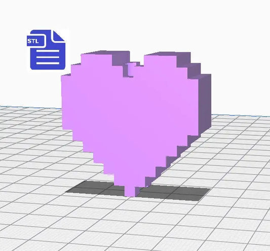 Pixel Heart Straw Topper STL File - for 3D printing - FILE ONLY - Instant Digital Download