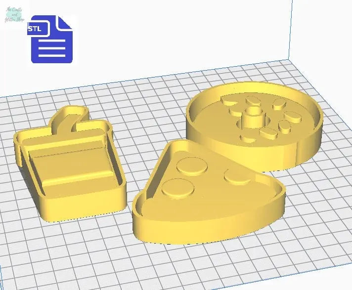 Pizza Donut Straw Cup STL File - for 3D printing - FILE ONLY - Junk Food with tray to make silicone molds - diy freshies mold - The Crafts and Glitter Shop