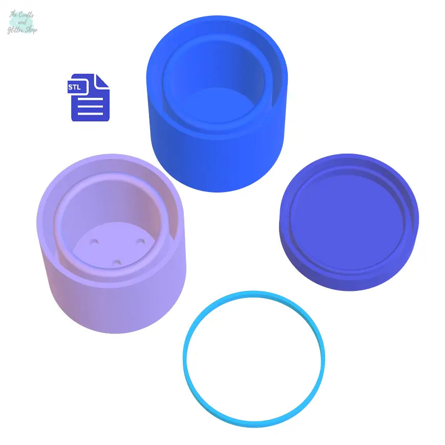 Planter Pot Silicone Mold Housing STL File - for 3D printing - FILE ONLY - with tray to make your own silicone molds - The Crafts and Glitter Shop