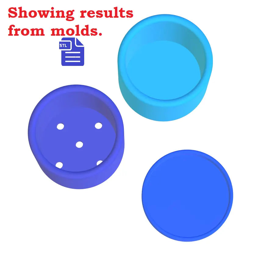Planter Pot Silicone Mold Housing STL File - for 3D printing - FILE ONLY - with tray to make your own silicone molds - The Crafts and Glitter Shop