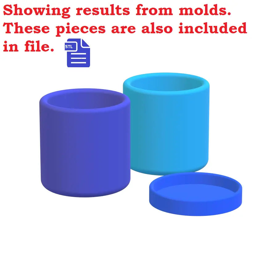 Planter Pot Silicone Mold Housing STL File - for 3D printing - FILE ONLY - with tray to make your own silicone molds - The Crafts and Glitter Shop