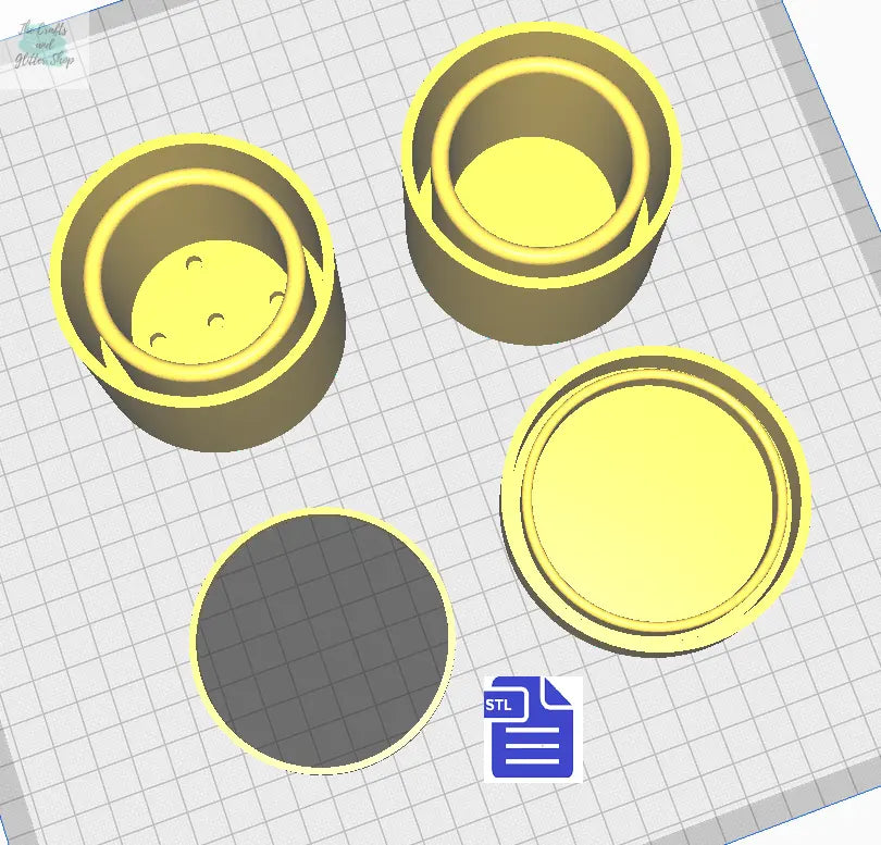 Planter Pot Silicone Mold Housing STL File - for 3D printing - FILE ONLY - with tray to make your own silicone molds - The Crafts and Glitter Shop