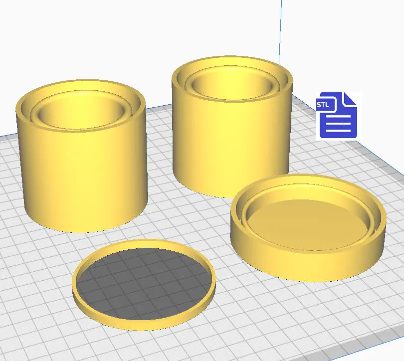 Planter Pot Silicone Mold Housing STL File - for 3D printing - FILE ONLY - with tray to make your own silicone molds - The Crafts and Glitter Shop