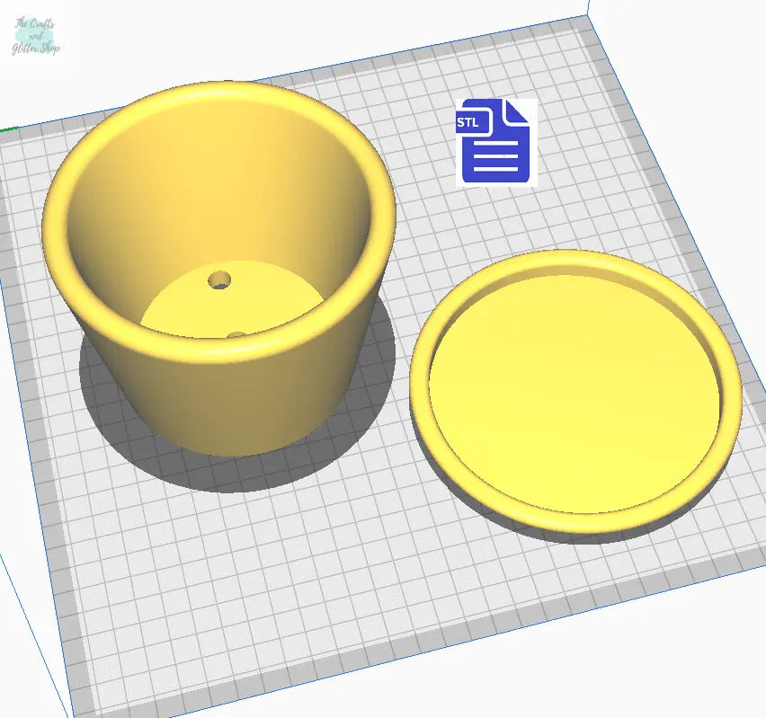 Planter with holes & Water dish STL File - for 3D printing - FILE ONLY - The Crafts and Glitter Shop