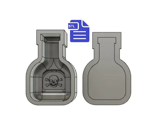 Poison Bottle Bath Bomb Mold STL File - for 3D printing - FILE ONLY - Poison Potion Jar Bath Bomb Press Mould Shower Steamer - The Crafts and Glitter Shop