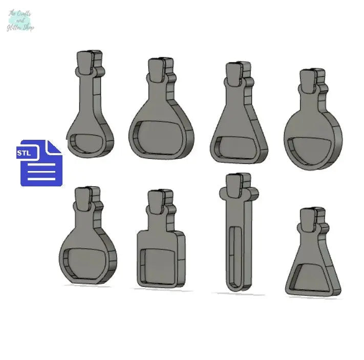 Potions STL File - for 3D printing - FILE ONLY - The Crafts and Glitter Shop