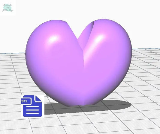 Puffy Heart Straw Topper STL File - for 3D printing - FILE ONLY - Instant Digital Download - The Crafts and Glitter Shop