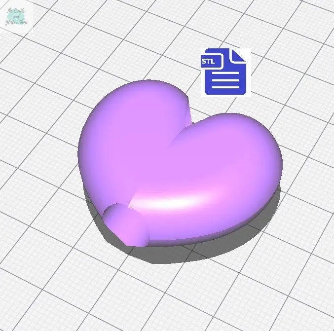 Puffy Heart Straw Topper STL File - for 3D printing - FILE ONLY - Instant Digital Download - The Crafts and Glitter Shop