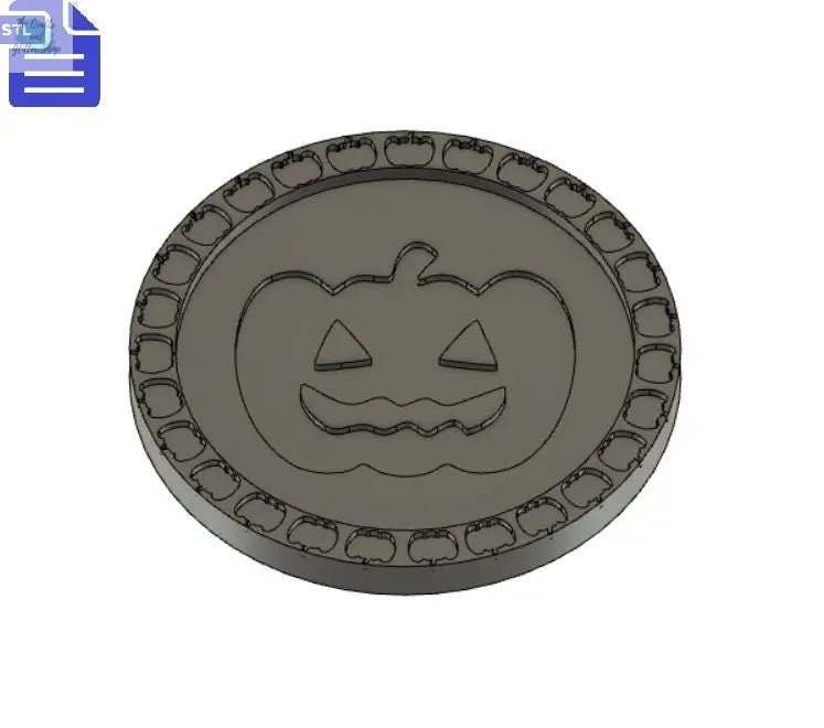 Pumpkin Coaster STL File - for 3D printing - FILE ONLY - Halloween - The Crafts and Glitter Shop