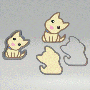 Puppy Bath Bomb Mold STL File - for 3D printing - FILE ONLY - includes 1pc & 3pc molds for bath bombs solid shampoo shower steamers - The Crafts and Glitter Shop