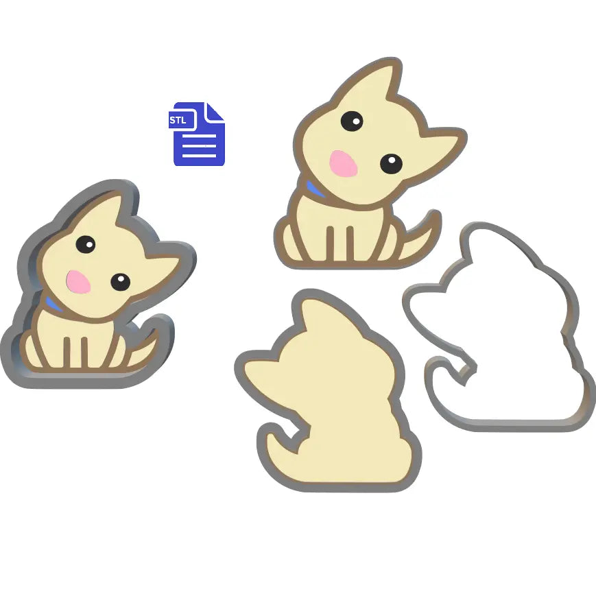 Puppy Bath Bomb Mold STL File - for 3D printing - FILE ONLY - includes 1pc & 3pc molds for bath bombs solid shampoo shower steamers - The Crafts and Glitter Shop