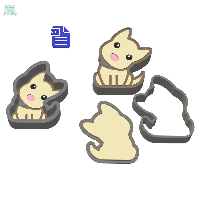 Puppy Bath Bomb Mold STL File - for 3D printing - FILE ONLY - includes 1pc & 3pc molds for bath bombs solid shampoo shower steamers - The Crafts and Glitter Shop