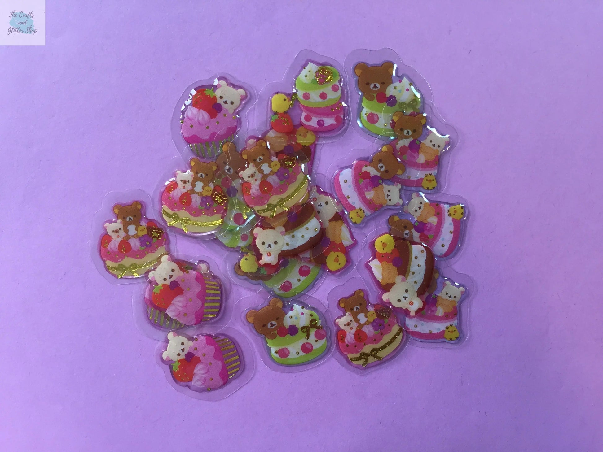 Rilakkuma Crystal Stickers - 24 pieces - Choose from 2 designs The Crafts and Glitter Shop