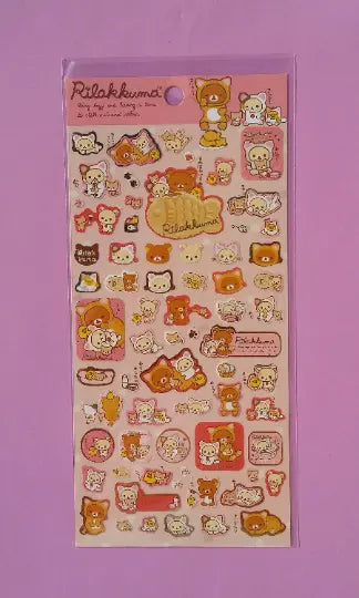 Rilakkuma Stickers - 1 Sheet - Kawaii Stickers The Crafts and Glitter Shop