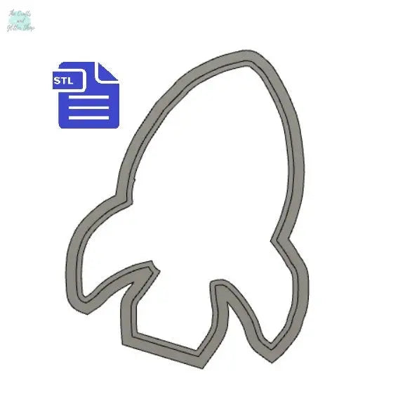 Rocket ship Cookie Cutter STL File - for 3D printing - FILE ONLY - Digital Download - The Crafts and Glitter Shop
