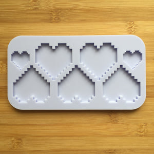 2" Pixel Hearts Silicone Mold