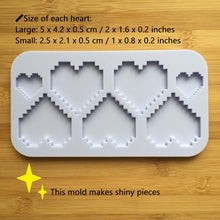 Load image into Gallery viewer, 2&quot; Pixel Hearts Silicone Mold