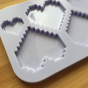 2" Pixel Hearts Silicone Mold