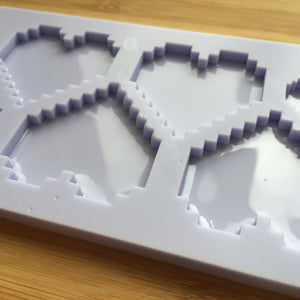 2" Pixel Hearts Silicone Mold