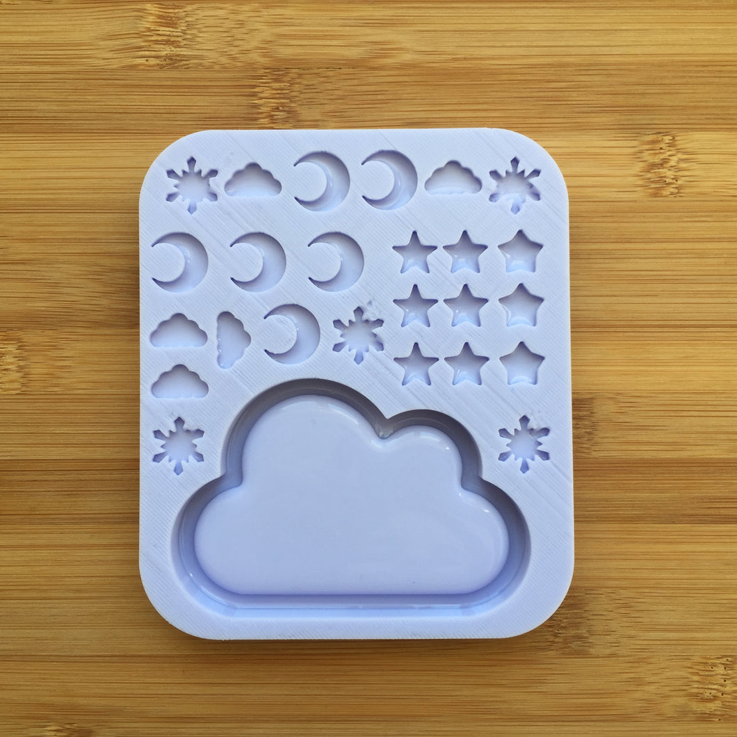 Cloud Shaker with bits Silicone Mold