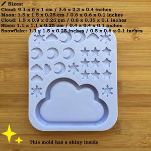 Cloud Shaker with bits Silicone Mold