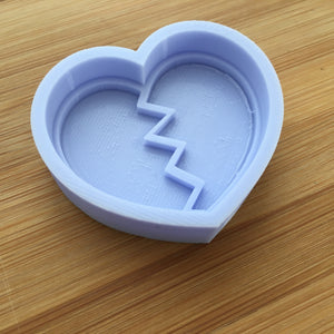 2" Broken Heart Silicone Mold