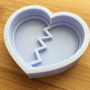 2" Broken Heart Silicone Mold