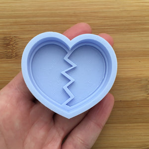 2" Broken Heart Silicone Mold