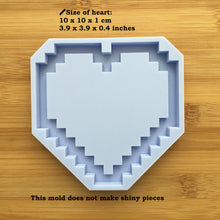 Load image into Gallery viewer, 3.9&quot; Pixel Heart Shaker Silicone Mold