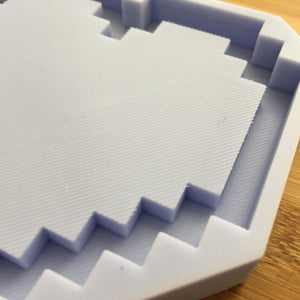 3.9" Pixel Heart Shaker Silicone Mold