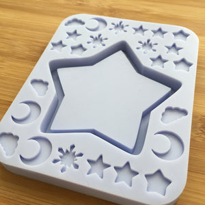 3" Star Shaker with bits Silicone Mold