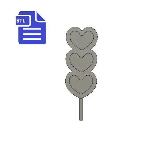 STL File Heart Dango Lollipop Shaker - for 3D printing - FILE ONLY - The Crafts and Glitter Shop