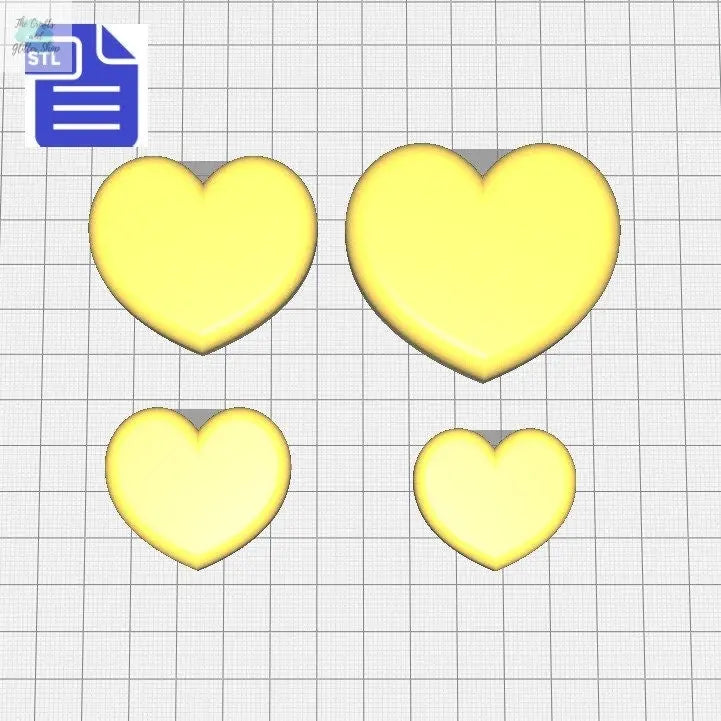 STL File Puffy Hearts - for 3D printing - FILE ONLY - The Crafts and Glitter Shop