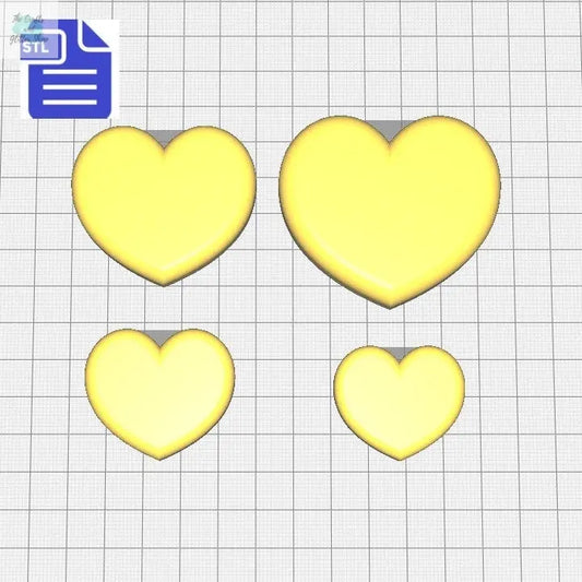 STL File Puffy Hearts - for 3D printing - FILE ONLY