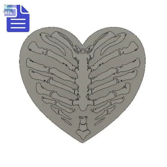 STL File Rib-cage Heart - for 3D printing - FILE ONLY - The Crafts and Glitter Shop