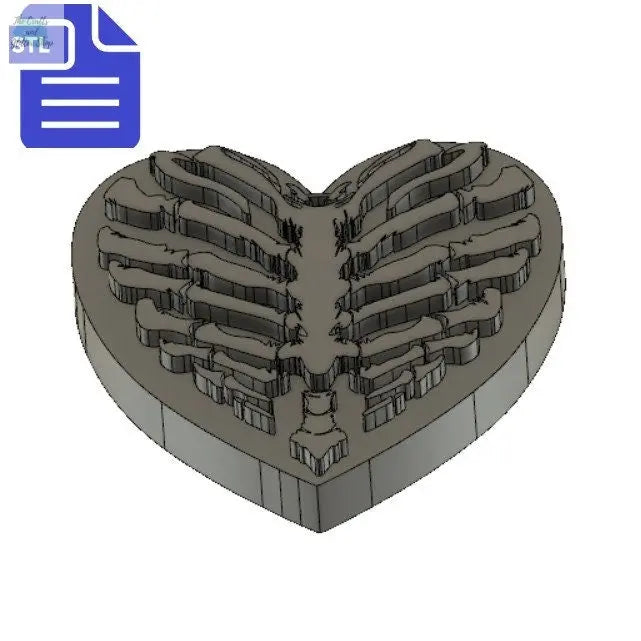 STL File Rib-cage Heart - for 3D printing - FILE ONLY - The Crafts and Glitter Shop