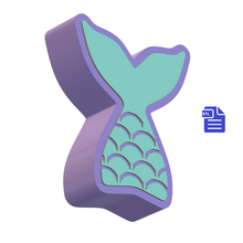 Load image into Gallery viewer, 3pc Mermaid Tail Bath Bomb Mold STL File for 3D printing your own molds
