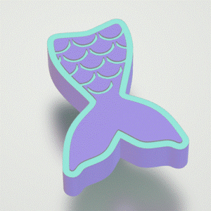 3pc Mermaid Tail Bath Bomb Mold STL File for 3D printing your own molds