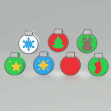 Load image into Gallery viewer, 3pc 7in1 Christmas Bauble Bath Bomb Mold STL File - for 3D printing - FILE ONLY - 3 part Xmas Ornament Manual Hand Press Mould - 7 designs