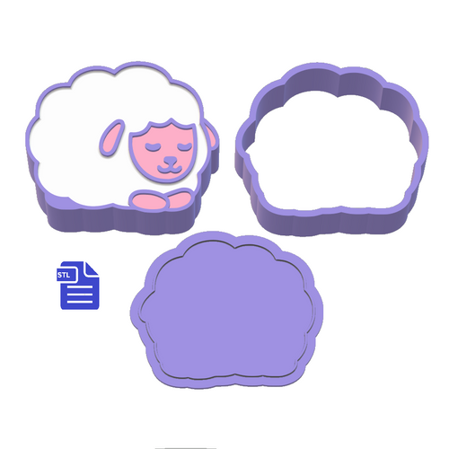 3pc Sleepy Sheep Bath Bomb Mold STL File - for 3D printing - FILE ONLY