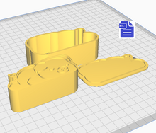 Load image into Gallery viewer, 3pc Sleepy Piglet Bath Bomb Mold STL File - for 3D printing - FILE ONLY