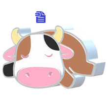 Load image into Gallery viewer, 3pc Sleepy Cow Bath Bomb Mold STL File - for 3D printing - FILE ONLY