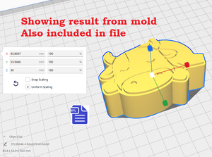 3pc Sleepy Cow Bath Bomb Mold STL File - for 3D printing - FILE ONLY