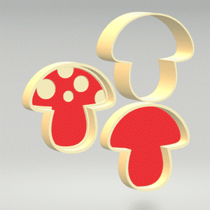 3pc Mushroom Bath Bomb Mold STL File - for 3D printing - FILE ONLY