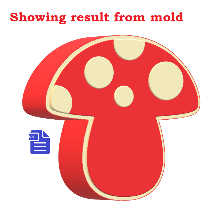 1pc Mushroom Bath Bomb Mold STL File - for 3D printing - FILE ONLY
