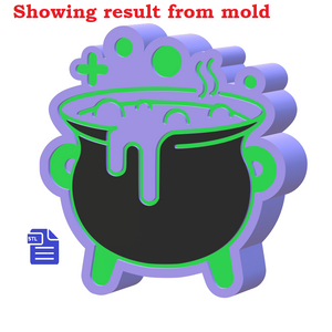 3pc Bubbling Cauldron Bath Bomb Mold STL File - for 3D printing - FILE ONLY